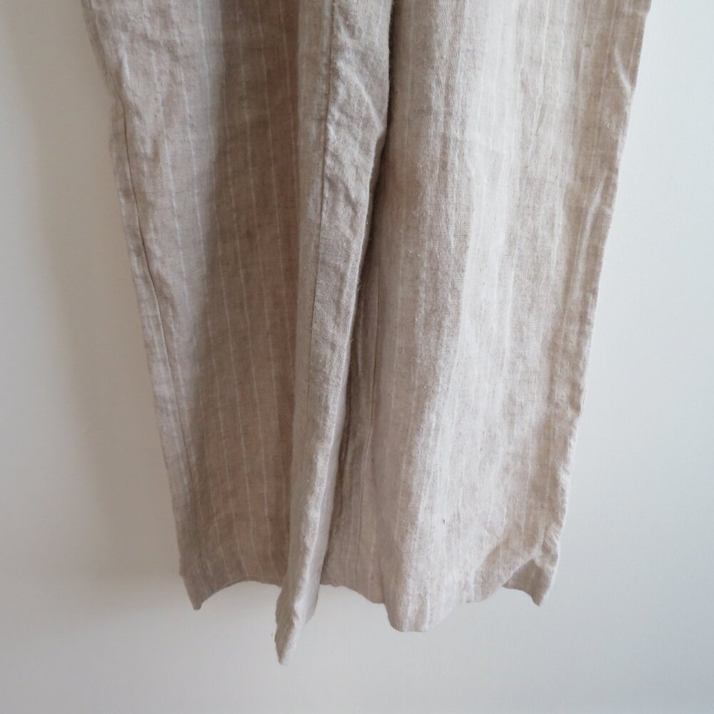 CHRISTY DAWN Phoebe Jumpsuit 100% Linen in Striped Tan Neutral - Size M - Picture 9 of 15